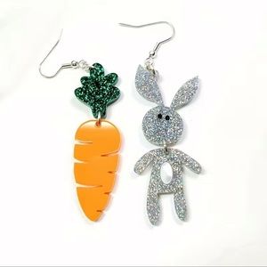Glitter Easter Bunny Earrings